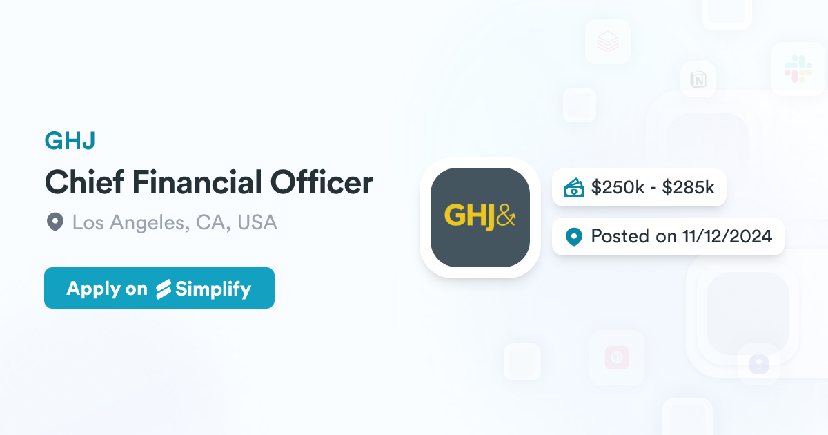 Chief Financial Officer GHJ Simplify Jobs chief-financial-officer-ghj-simplify-jobs